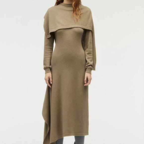 Zara Dresses & Skirts - Zara knit wool cape midi dress size small